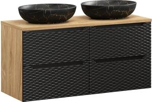 OCEAN Black 82-120-60-60-4S-DU skrinka s umývadlom 120 cm