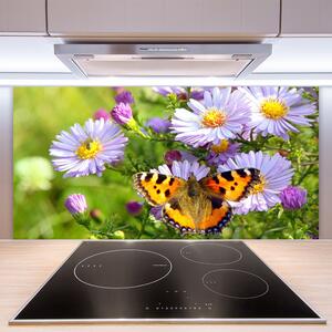 Nástenný panel  Kvety motýľ príroda 100x50 cm