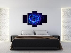 Obraz modrého abstraktného klbka (150x105 cm)