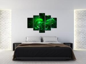 Obraz - zelená abstrakcia (150x105 cm)