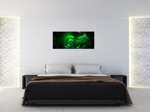 Obraz - zelená abstrakcia (120x50 cm)