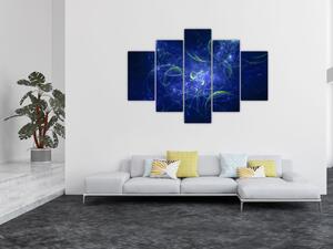 Obraz - modrá abstrakcia (150x105 cm)