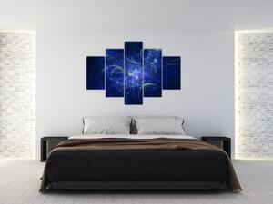 Obraz - modrá abstrakcia (150x105 cm)