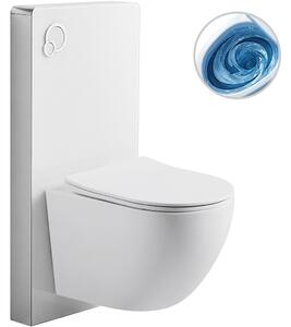 CERANO - Kompletný WC set sanitárny splach. modul - biela matná + WC závesné Cesso, Vortex Rimless + Slim/UF sedátko - biela matná - 49x36 cm