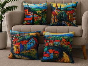 XPOSE® Set obliečok na vankúš LETO NA DEDINE (digitálna tlač) 43x43 cm - set 4ks