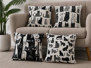 XPOSE® Set obliečok na vankúš MAČACÍ SVET 43x43 cm - set 4ks