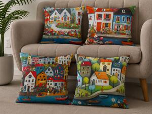 XPOSE® Set obliečok na vankúš PRÍSTAV (digitálna tlač) 43x43 cm - set 4ks