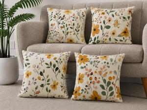 XPOSE® Set obliečok na vankúš PASTELOVÉ KVETY 43x43 cm - set 4ks