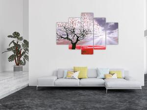Červený obraz stromu (150x105 cm)