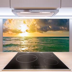 Sklenený obklad Do kuchyne More západ slnka 100x50 cm