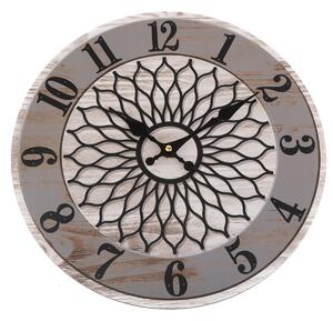 Nástěené hodiny Mandala 34 cm, sivá