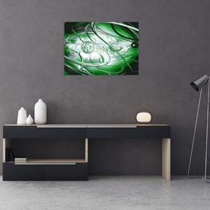 Zelený abstraktný obraz (70x50 cm)