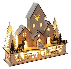 Retlux LED Vianočná dekorácia LED/2xAA dedina drevo FT0528 + záruka 3 roky zadarmo