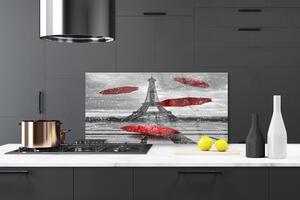 Sklenený obklad Do kuchyne Eiffelova veža paríž dáždnik 120x60 cm