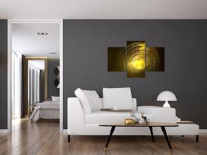 Obraz žltej abstraktnej špirály (90x60 cm)