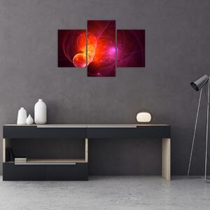 Moderný obraz ružovej abstrakcie (90x60 cm)