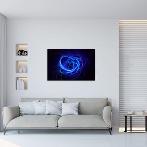 Obraz modrého abstraktného klbka (90x60 cm)