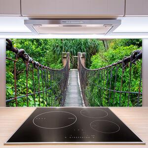 Sklenený obklad Do kuchyne Most stromy architektúra 100x50 cm