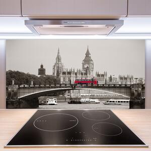 Sklenený obklad Do kuchyne Most londýn big ben 100x50 cm