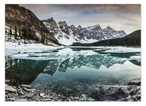 Obraz - jazero v zime (70x50 cm)