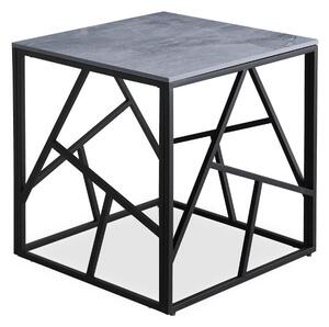 Konferenčný stolík UNIVERSE 2 KWADRAT, 55x55x55, sivý mramor/čierna