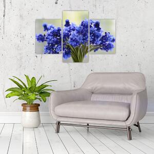 Obraz kytice modrých kvetov (90x60 cm)