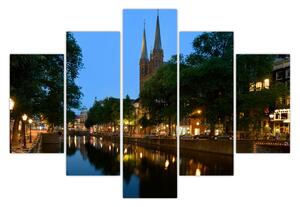 Obraz nočného historického mesta (150x105 cm)