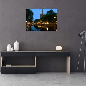 Obraz nočného historického mesta (70x50 cm)