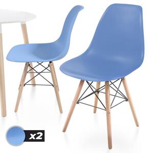 Sada stoličiek s plastovým sedadlom, 2 ks, modré