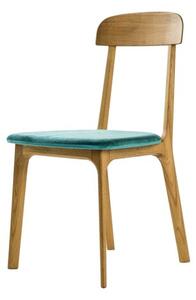 ELICA dizajnová celodrevená stolička s čalúneným sedákom