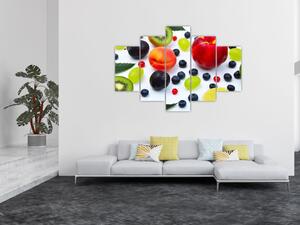 Obraz ovocia s kvapkami vody (150x105 cm)