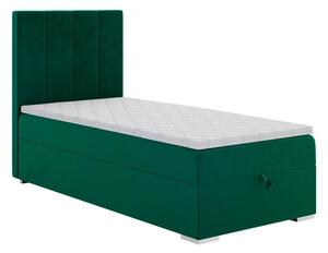 Čalúnená posteľ Lara 90x200, zelená, vr. matraca, topperu a ÚP