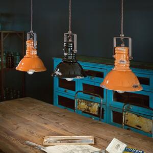 Závesná lampa C1691 priemyselný dizajn oranžová