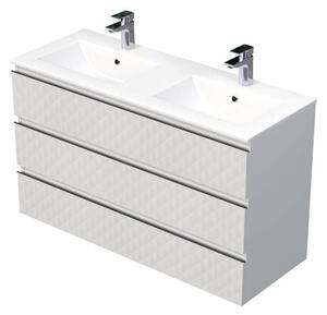 Kúpeľňová skrinka s umývadlom SAT Cube Way 120x71x46 cm biela mat CUBE3D1203ZBMOD