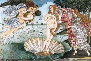 Tapeta reprodukcia Zrodenie Venuše - Sandro Botticelli - 150x100