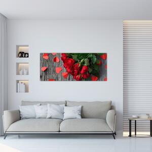 Obraz - kytica ruží (120x50 cm)