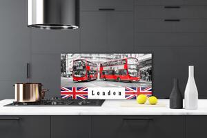 Sklenený obklad Do kuchyne Londýn autobus umenie 100x50 cm