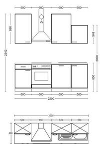 KUCHYNSKÁ LINKA AVILA 220 cm FlexWell - Online Only kuchyne, Online Only