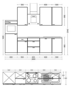 KUCHYNSKÁ LINKA VALERO 280 280 cm FlexWell - Online Only kuchyne, Online Only