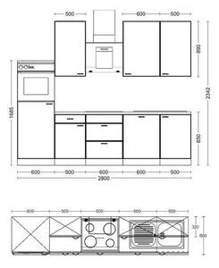 KUCHYNSKÁ LINKA AVILA 280 cm FlexWell - Online Only kuchyne, Online Only
