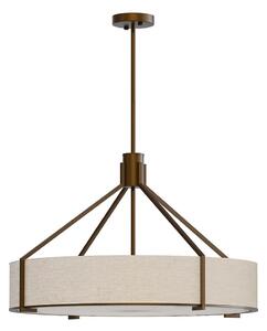 Open Design OR85679- Závesné svietidlo na tyči DORETTO 6xE27/15W/230V priemer 70 cm hnedá/béžová