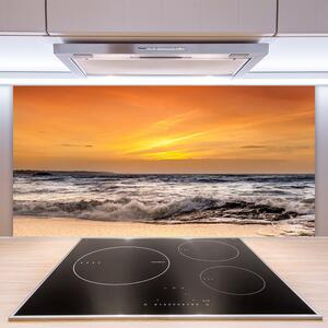 Sklenený obklad Do kuchyne More slnko vlny krajina 100x50 cm