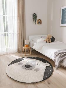 Detský okrúhly koberec Carlo Black&White
