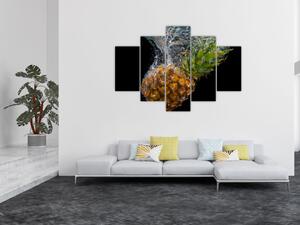 Obraz ananásu vo vode (150x105 cm)