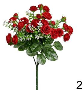 Kytica mini ruža červená 33 cm 1000860C - Umelé kvety