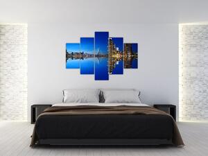 Obraz - nočný Rotterdam (150x105 cm)