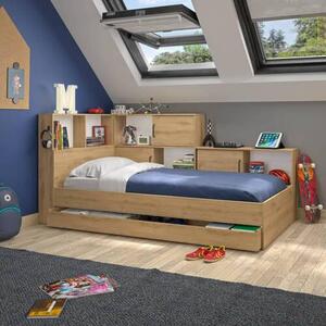 POSTEĽ S ÚLOŽNÝM PRIESTOROM, 90/200 cm biela, dub artisan MID.YOU - Detské izby, Online Only