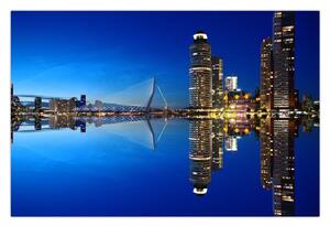 Obraz - nočný Rotterdam (90x60 cm)