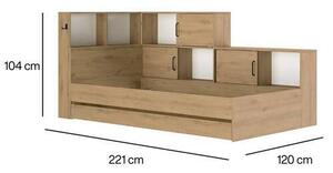 POSTEĽ S ÚLOŽNÝM PRIESTOROM, 90/200 cm biela, dub artisan MID.YOU - Detské izby, Online Only