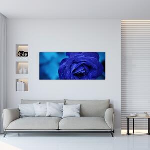 Obraz modrej ruže (120x50 cm)
